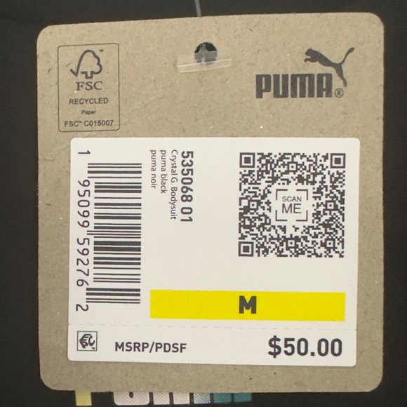 PUMA -Crystal Galaxy Women's  Black Bodysuit with open back & snap crotc… - Picture 9 of 12